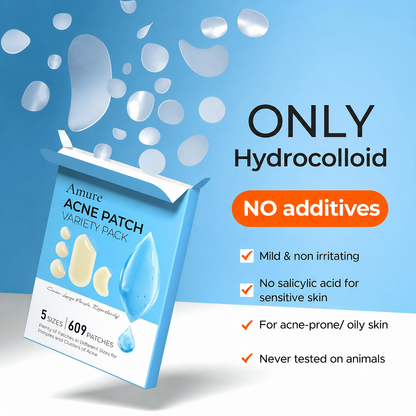 Amure™ 609 Count Hydrocolloid Pimple Patches for All Skin Types