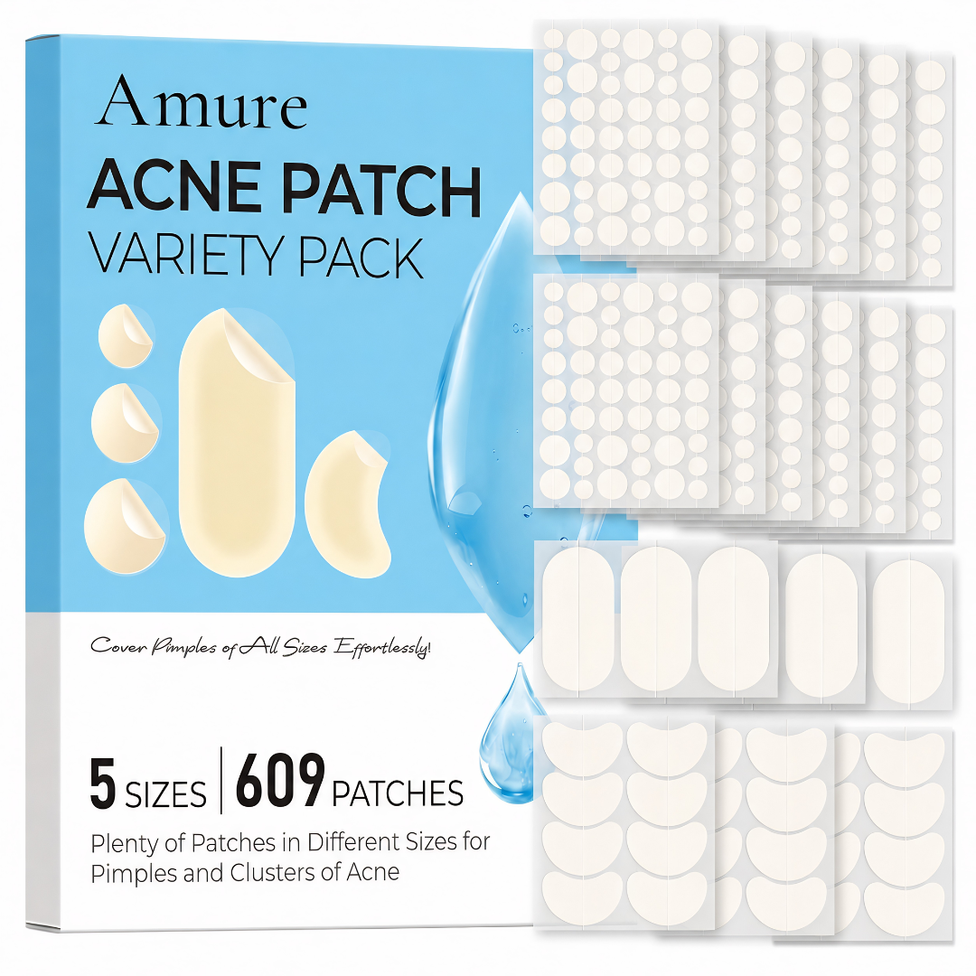 Amure™ 609 Count Hydrocolloid Pimple Patches for All Skin Types